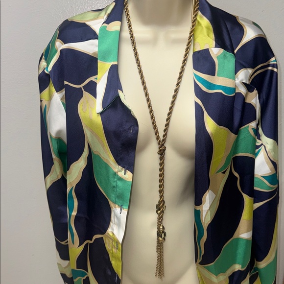 Chico’s Gold Tone Rope Chain Tassel Lariat Necklace Adjustable (BR666/7) - Picture 8 of 11